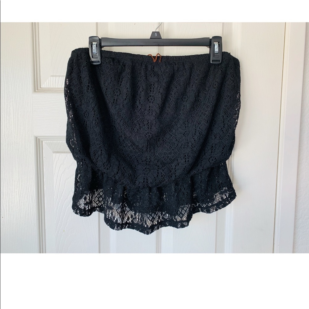 Black lacey tube top